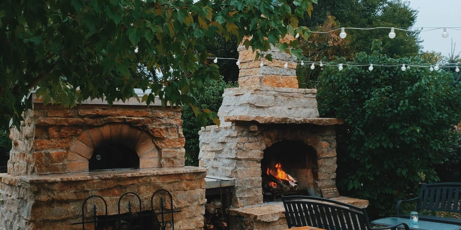 outdoor fireplace