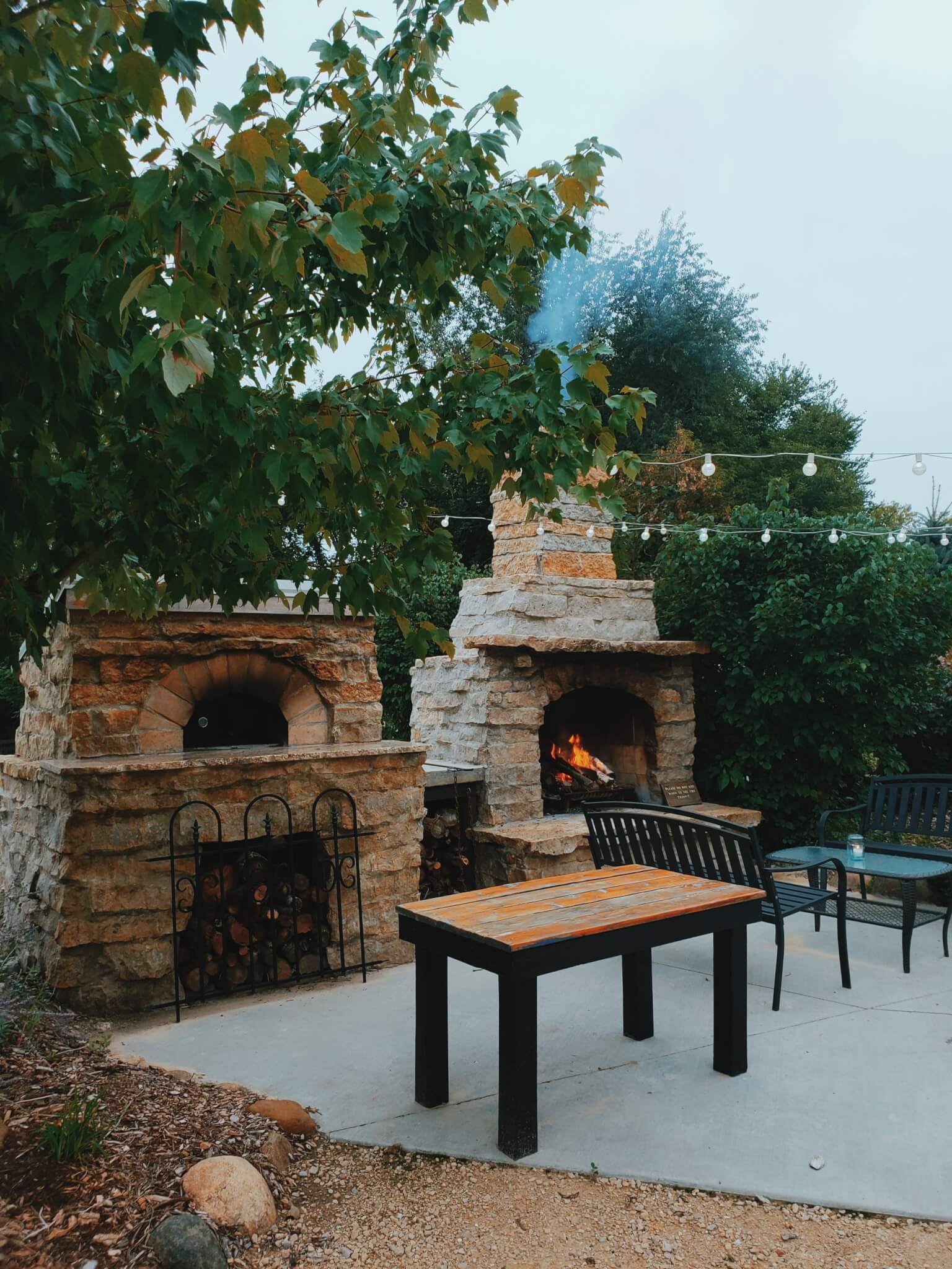 outdoor fireplace