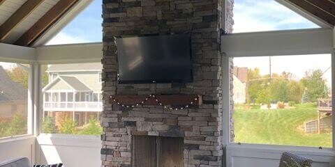 outdoor living fireplace