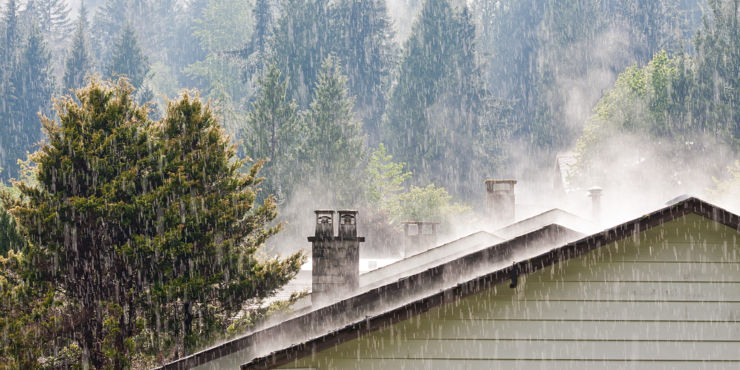 chimney during rain